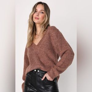 Sweetest Snow Days Heather Brown Pullover Sweater